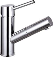 Wastafelmengkraan Sapho Paris 1-hendel Recht 18.3 cm met Uittrekbare Spray Chroom Sapho - thumbnail