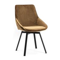 By-Boo Eetkamerstoel Beau Velvet - Oker - thumbnail