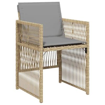 17-delige Tuinset met kussens poly rattan gemengd beige