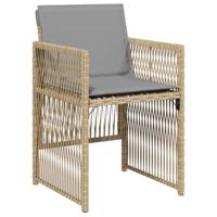 17-delige Tuinset met kussens poly rattan gemengd beige - thumbnail