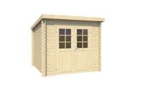 Outdoor Life Indi Blokhut 250x195 cm 28 mm vuren blank- Lessenaarsdak- Onbehandeld vurenhout- Outdoor Life - thumbnail