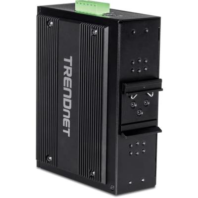 TRENDnet TI-BG104 Industriële Gigabit PoE++ DIN-railschakelaar, onbeheerd met 10 poorten, 4 Gigabit PoE++-poorten, 4 Gigabit PoE-poorten, 2 Gigabit SFP- of RJ-45-poorten, 360 W vermogensbudget