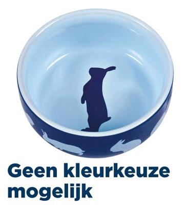 TRIXIE VOERBAK KONIJNMOTIEF KERAMIEK ASSORTI 11 CM 250 ML