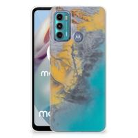 Motorola Moto G60 | TPU | Siliconen hoesje | Marble Blue Gold - thumbnail