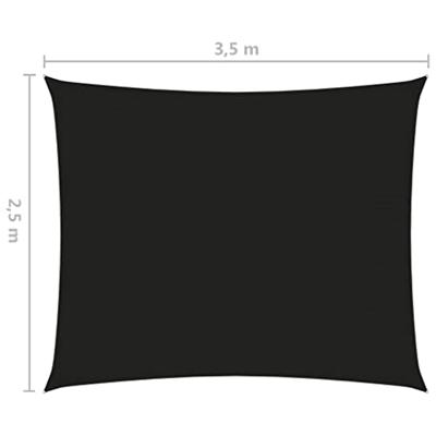 VidaXL Zonnescherm rechthoekig 2,5x3,5 m oxford stof zwart VidaXL Zonnescherm rechthoekig 2,5x3,5 m oxford stof zwart