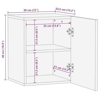 Badkamerwandkast 38x33,5x48 cm massief mangohout