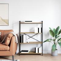 Boekenkast artisanaal eikenkleurig 80 x 30 x 118 cm - thumbnail