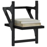 Wandschappen met stangen 2 st 20x25x30 cm zwart - thumbnail