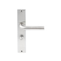 Hardbrass Deurkruk Oslo op rechthoekig langschild WC63/8mm - RVS - thumbnail