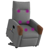Sta-op-massagestoel elektrisch verstelbaar stof donkergrijs - thumbnail