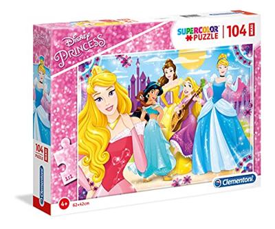 Clementoni legpuzzel super color maxi disney prinses, 104st.