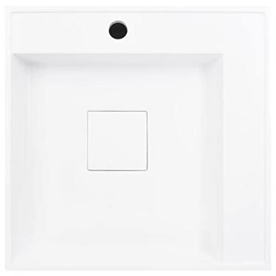 Wastafel 50x50x12,3 cm mineraal gegoten/marmer gegoten wit