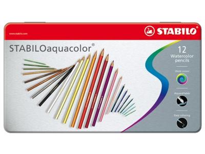 Stabilo aquacolor metalen doos, 12st.