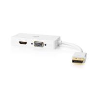 Nedis DisplayPort-Adapter | DisplayPort Male | Schakelbaar | 0.2 m | Wit | 1 stuks - CCGP37366WT02 CCGP37366WT02 - thumbnail
