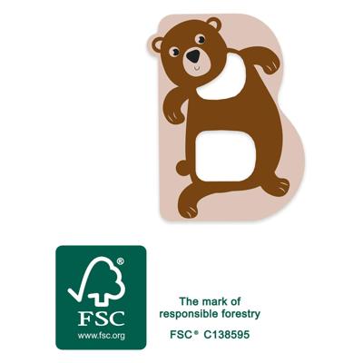 Small Foot - houten dieren kinderletter - b