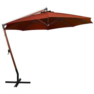 Zweefparasol met paal 3,5x2,9 m massief vurenhout terracotta Zweefparasol met paal 3,5x2,9 m massief vurenhout terracotta