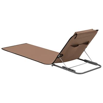 VidaXL Strandmatten inklapbaar 2 st staal en stof bruin VidaXL Strandmatten inklapbaar 2 st staal en stof bruin
