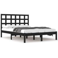 Bedframe massief hout zwart 200x200 cm - thumbnail