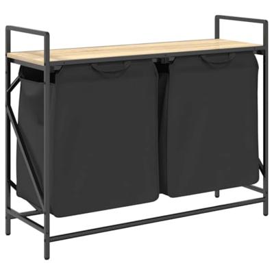 Wasmand 2 vakken met plank sonoma eikenkleurig Wasmand 2 vakken met plank sonoma eikenkleurig