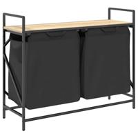 Wasmand 2 vakken met plank sonoma eikenkleurig - thumbnail