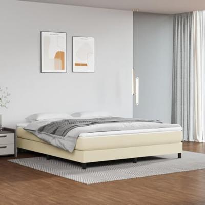 Bedframe kunstleer crèmekleurig 180x200 cm