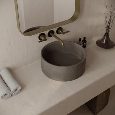 Betonnen Vrijstaande Wastafel Rond Ideavit Idea.Deep-D5 39x15cm Donkergrijs