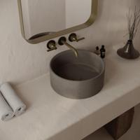 Betonnen Vrijstaande Wastafel Rond Ideavit Idea.Deep-D5 39x15cm Donkergrijs - thumbnail