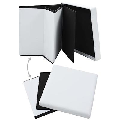 Opbergkrukken inklapbaar 2 st kunstleer wit