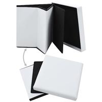 Opbergkrukken inklapbaar 2 st kunstleer wit - thumbnail