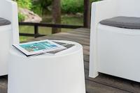 Tuinset Luna Kunststof 3-delig Wit - thumbnail