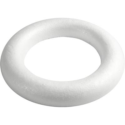 Creativ Company Styropor ring wit met platte achterkant, 35cm