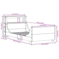 Bedframe zonder matras massief grenenhout wasbruin 75x190 cm - thumbnail