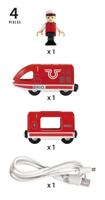 BRIO World Oplaadbare rode passagierstrein met USB kabel - thumbnail