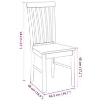 Eetkamerstoelen met kussens 2 st massief hout rubber wit - thumbnail