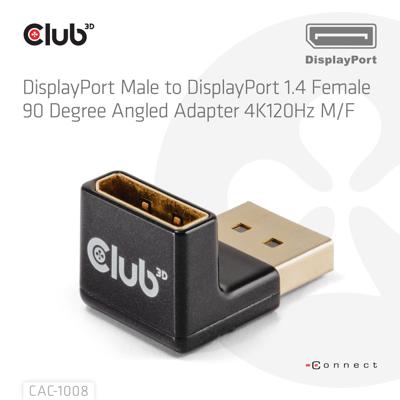 club3D CAC-1008 DisplayPort Adapter [1x DisplayPort stekker - 1x DisplayPort bus] Zwart