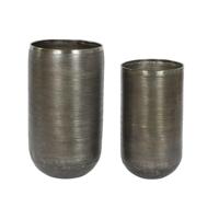 Plantenbakkenset Home ESPRIT Gouden Zilverkleurig Aluminium 34,5 x 36 x 63 cm - thumbnail