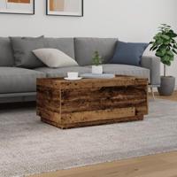 Salontafel met LED-verlichting 90x50x40 cm oud houtkleurig - thumbnail
