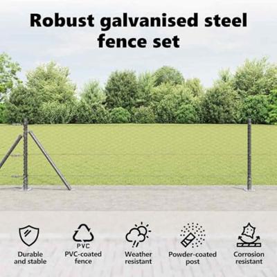VidaXL Afrasteringspaal grijs 25 x 0,6 m (36 mm gaas) staal en pvc VidaXL Afrasteringspaal grijs 25 x 0,6 m (36 mm gaas) staal en pvc