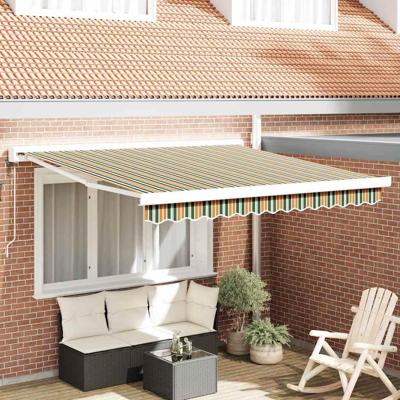 Luifel automatisch uitschuifbaar 350x250 cm groen en geel
