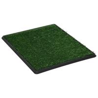 VidaXL Huisdierentoilet met bak en kunstgras 64x51x3 cm groen - thumbnail