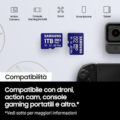 Samsung Pro Plus microSDXC 1TB + SD-adapter Micro SD-kaart Blauw - thumbnail