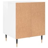 Nachtkastjes 2 st 40x35x50 cm bewerkt hout hoogglans wit - thumbnail