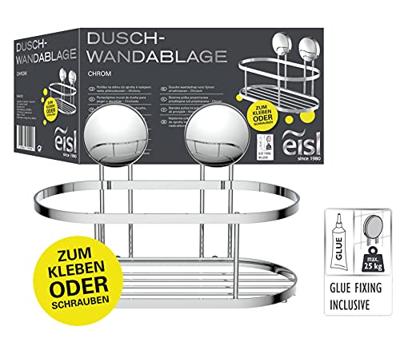 EISL Douchemaandje | chroom | ovaal | ophangen zonder boren en schroeven - BA0202 BA0202