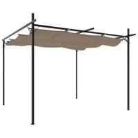 Pergola met uitschuifbaar dak 295x292x230 taupe - thumbnail