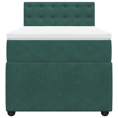 Boxspring met matras fluweel donkergroen 120x200 cm - thumbnail