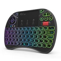 RII X8 RT716 2.4 GHz Mini Wireless QWERTY 71-toetsen Keyboard 2 5-inch Touchpad Combo met Backlight(Black) - thumbnail