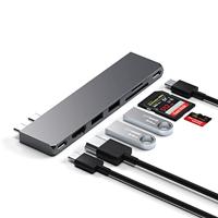 SATECHI USB C Hub Slank Multipoort Adapter Pro, 7 in 1 Dongle Voor MacBook Pro/Air M2 Met USB 4-Poort, 4K HDMI-Resolutie, USB3.2 Gen 2, SD/TF Kaartlezer, En 100W USB-C PD (Spacegrijs) - thumbnail