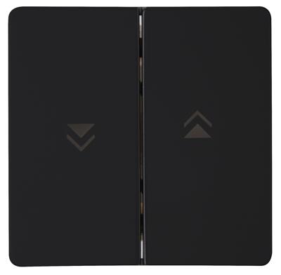 HK05 - bedieningswip dubbel met pijlen opdruk, met bevestigingsplaat, mat-zwart