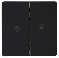 HK05 - bedieningswip dubbel met pijlen opdruk, met bevestigingsplaat, mat-zwart - thumbnail