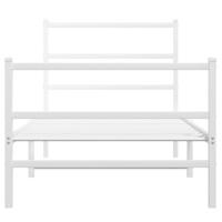 Bedframe met hoofd- en voeteneindemetaal wit 90x190 cm - thumbnail